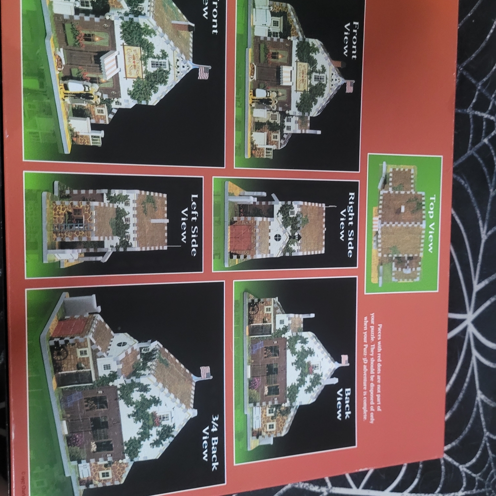 Charles Wysocki Birdie's Perch Coffee Shop 3D Puzzle - White, Green, Brown - Picture 3 of 5